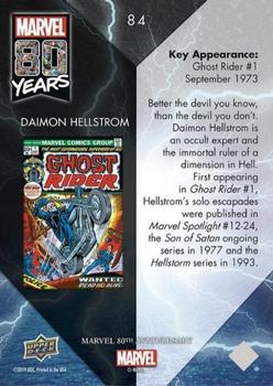 2019 Upper Deck Marvel 80th Anniversary - Color Spike #84 Daimon Hellstrom Back