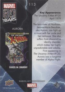 2019 Upper Deck Marvel 80th Anniversary - Color Spike #113 Aurora Back