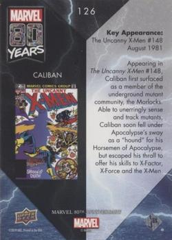 2019 Upper Deck Marvel 80th Anniversary - Color Spike #126 Caliban Back