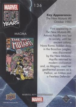 2019 Upper Deck Marvel 80th Anniversary - Color Spike #136 Magma Back