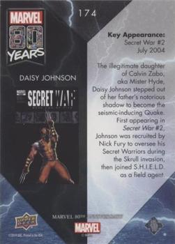 2019 Upper Deck Marvel 80th Anniversary - Color Spike #174 Daisy Johnson Back