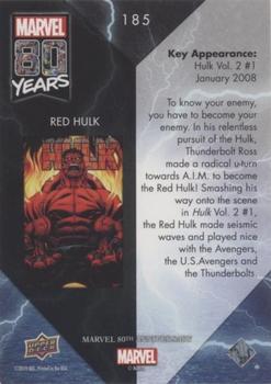 2019 Upper Deck Marvel 80th Anniversary - Color Spike #185 Red Hulk Back