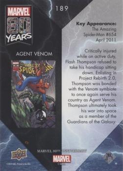 2019 Upper Deck Marvel 80th Anniversary - Color Spike #189 Agent Venom Back