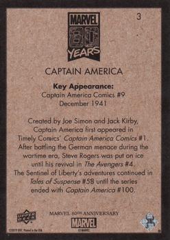2019 Upper Deck Marvel 80th Anniversary - Retro #3 Captain America Back
