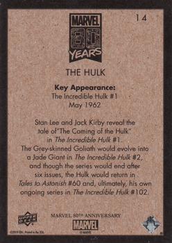 2019 Upper Deck Marvel 80th Anniversary - Retro #14 The Hulk Back