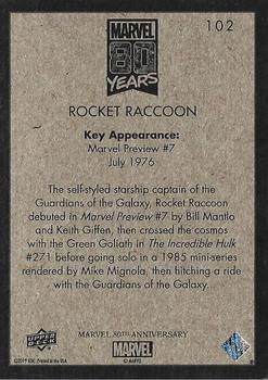 2019 Upper Deck Marvel 80th Anniversary - Retro #102 Rocket Raccoon Back