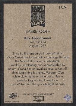 2019 Upper Deck Marvel 80th Anniversary - Retro #109 Sabretooth Back