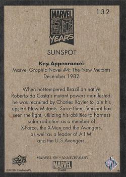 2019 Upper Deck Marvel 80th Anniversary - Retro #132 Sunspot Back