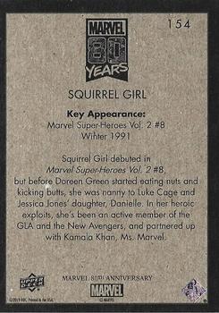 2019 Upper Deck Marvel 80th Anniversary - Retro #154 Squirrel Girl Back