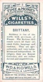 1906 Wills's Time & Money in Different Countries #2 Brittany Back