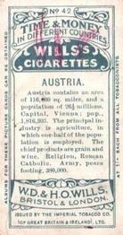 1906 Wills's Time & Money in Different Countries #42 Austria Back