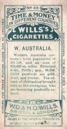 1906 Wills's Time & Money in Different Countries #48 Western Australia Back