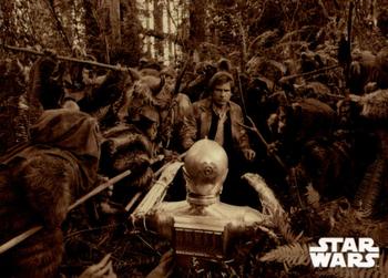 2020 Topps Star Wars Return of the Jedi Black & White - Sepia #65 Ewoks and the Golden God Front