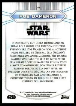 2020 Topps Chrome Star Wars Perspectives Resistance vs. the First Order #3-R Poe Dameron Back