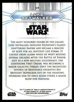 2020 Topps Chrome Star Wars Perspectives Resistance vs. the First Order #6-R Luke Skywalker Back