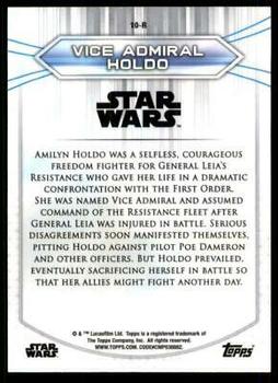 2020 Topps Chrome Star Wars Perspectives Resistance vs. the First Order #10-R Vice Admiral Holdo Back