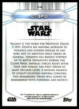 2020 Topps Chrome Star Wars Perspectives Resistance vs. the First Order #11-R C-3PO Back
