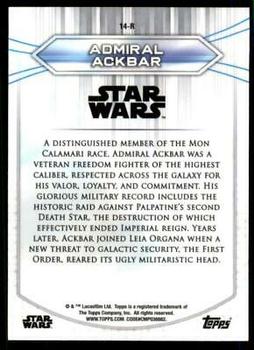 2020 Topps Chrome Star Wars Perspectives Resistance vs. the First Order #14-R Admiral Ackbar Back