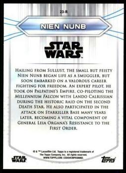 2020 Topps Chrome Star Wars Perspectives Resistance vs. the First Order #23-R Nien Nunb Back