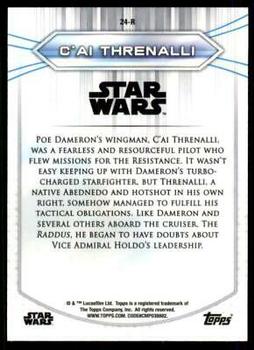 2020 Topps Chrome Star Wars Perspectives Resistance vs. the First Order #24-R C'ai Threnalli Back