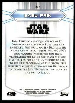 2020 Topps Chrome Star Wars Perspectives Resistance vs. the First Order #26-R Babu Frik Back