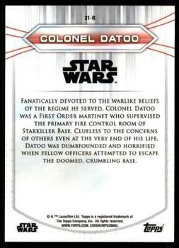 2020 Topps Chrome Star Wars Perspectives Resistance vs. the First Order #31-R Colonel Datoo Back