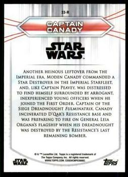 2020 Topps Chrome Star Wars Perspectives Resistance vs. the First Order #33-R Captain Canady Back