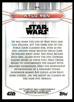 2020 Topps Chrome Star Wars Perspectives Resistance vs. the First Order #42-R Kylo Ren Back