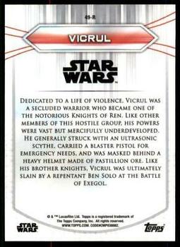 2020 Topps Chrome Star Wars Perspectives Resistance vs. the First Order #49-R Vicrul Back
