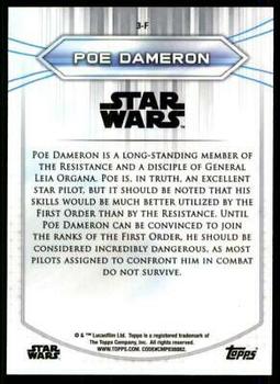 2020 Topps Chrome Star Wars Perspectives Resistance vs. the First Order #3-F Poe Dameron Back