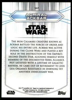 2020 Topps Chrome Star Wars Perspectives Resistance vs. the First Order #14-F Admiral Ackbar Back