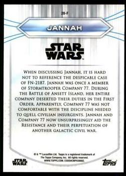 2020 Topps Chrome Star Wars Perspectives Resistance vs. the First Order #20-F Jannah Back
