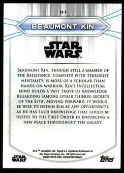 2020 Topps Chrome Star Wars Perspectives Resistance vs. the First Order #22-F Beaumont Kin Back