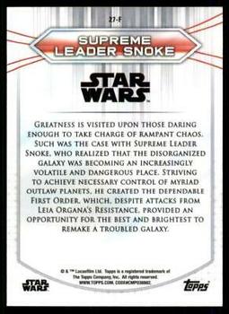 2020 Topps Chrome Star Wars Perspectives Resistance vs. the First Order #27-F Supreme Leader Snoke Back