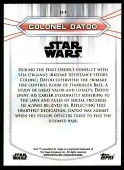 2020 Topps Chrome Star Wars Perspectives Resistance vs. the First Order #31-F Colonel Datoo Back