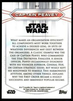 2020 Topps Chrome Star Wars Perspectives Resistance vs. the First Order #32-F Captain Peavey Back