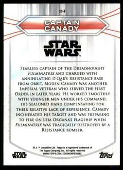 2020 Topps Chrome Star Wars Perspectives Resistance vs. the First Order #33-F Captain Canady Back