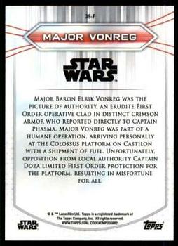 2020 Topps Chrome Star Wars Perspectives Resistance vs. the First Order #39-F Major Vonreg Back