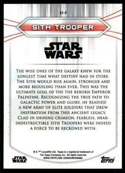 2020 Topps Chrome Star Wars Perspectives Resistance vs. the First Order #41-F Sith Trooper Back
