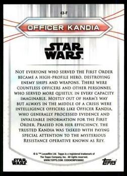2020 Topps Chrome Star Wars Perspectives Resistance vs. the First Order #43-F Officer Kandia Back