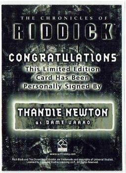 2004 Rittenhouse The Chronicles of Riddick - Autographs #NNO Thandie Newton Back