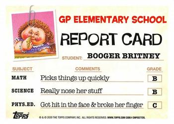 2020 Topps Garbage Pail Kids: Late to School - Jelly Purple #12a Booger Britney Back