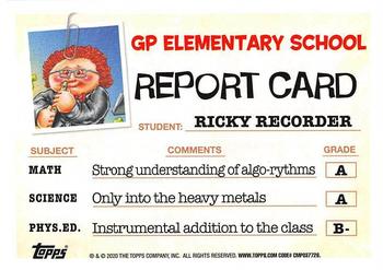 2020 Topps Garbage Pail Kids: Late to School - Jelly Purple #23a Ricky Recorder Back