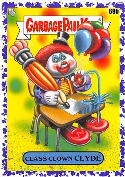 2020 Topps Garbage Pail Kids: Late to School - Jelly Purple #69b Class Clown Clyde Front