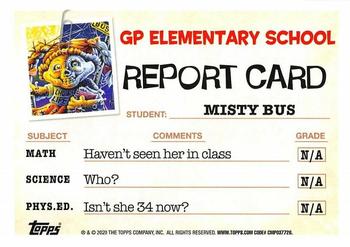 2020 Topps Garbage Pail Kids: Late to School - Bruised Black #3b Bus Stop Becky Back