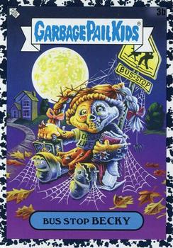 2020 Topps Garbage Pail Kids: Late to School - Bruised Black #3b Bus Stop Becky Front