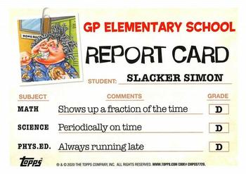 2020 Topps Garbage Pail Kids: Late to School - Bruised Black #6a Slacker Simon Back