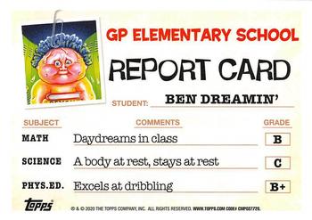 2020 Topps Garbage Pail Kids: Late to School - Bruised Black #27a Ben Dreamin' Back