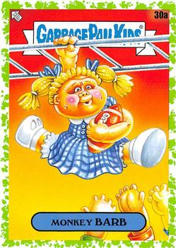 2020 Topps Garbage Pail Kids: Late to School - Booger Green #30a Monkey Barb Front