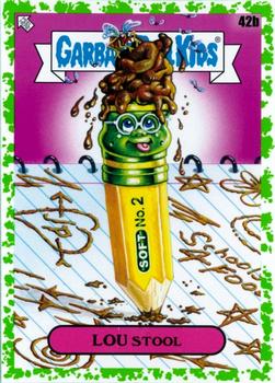 2020 Topps Garbage Pail Kids: Late to School - Booger Green #42b Lou Stool Front